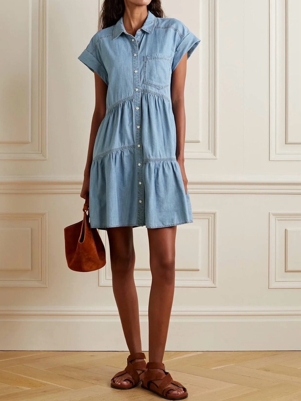 Veronica Beard Light Blue Denim Mini Dress